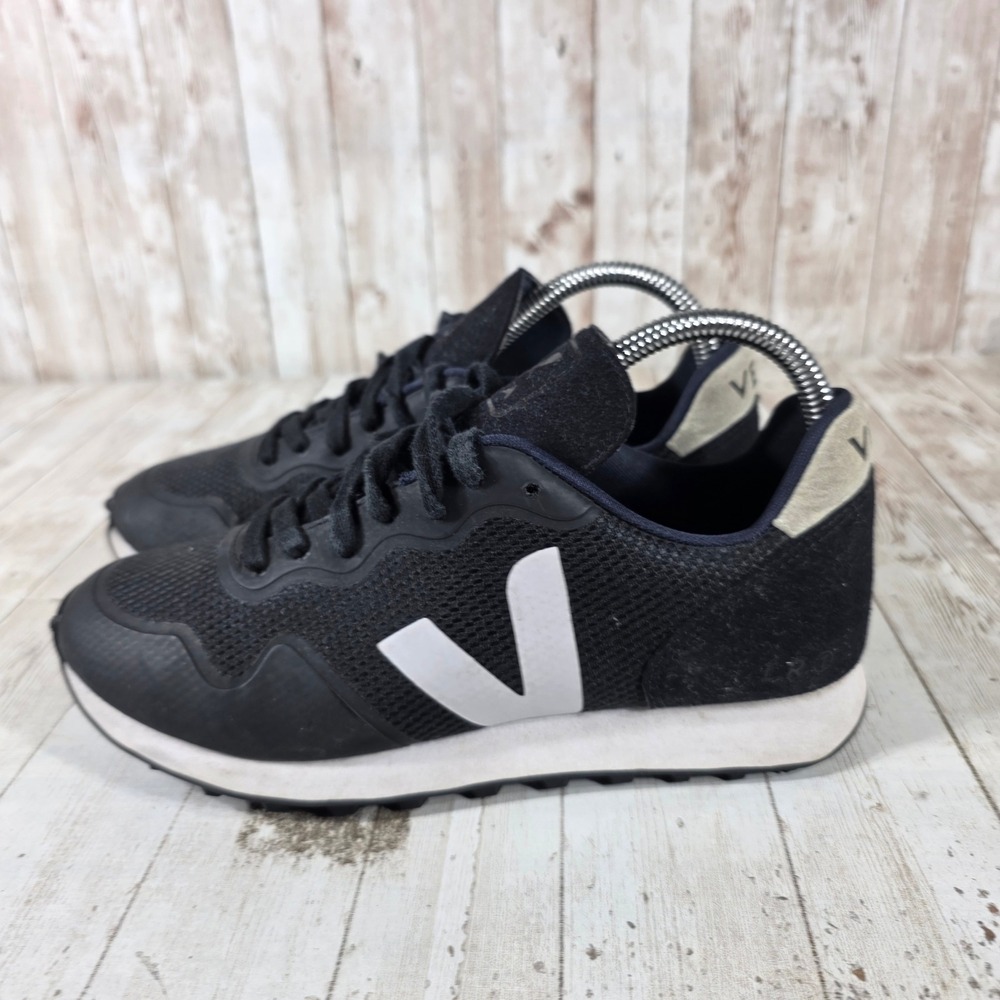 Veja Rio Branco Alveomesh Sneakers Black White Oxford Grey Womens Size 7 EUR 38 - Picture 4 of 8